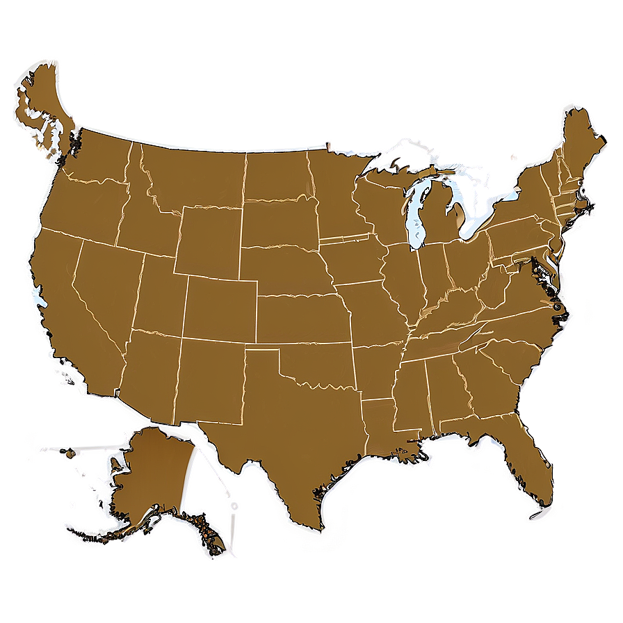 Simple United States Map Outline Png 68