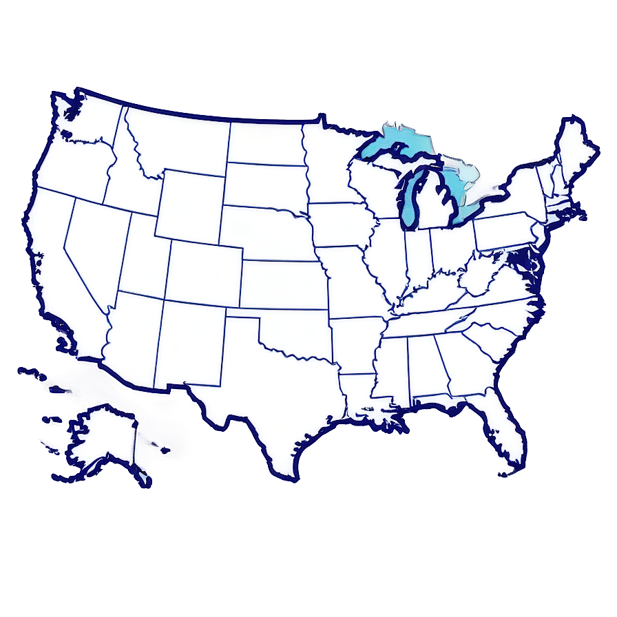 Simple Usa Outline Map Png Pwe