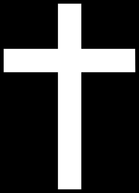 Simple White Crosson Black Background