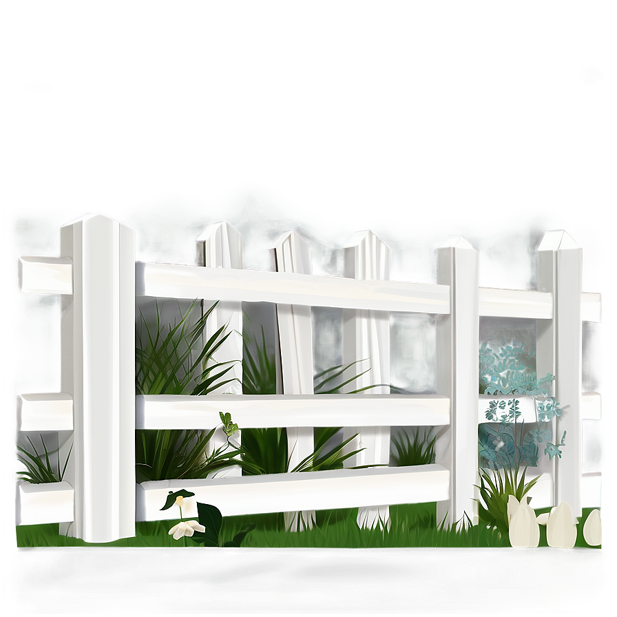 Simple White Fence For Garden Png Lsi