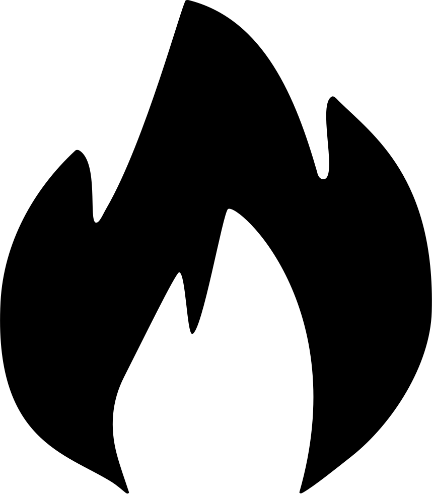 Simplified Black Fire Icon