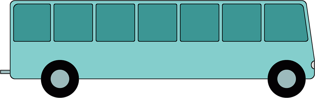 Simplified Blue Bus Graphic