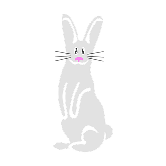 Simplified Cartoon Bunnyon Black Background