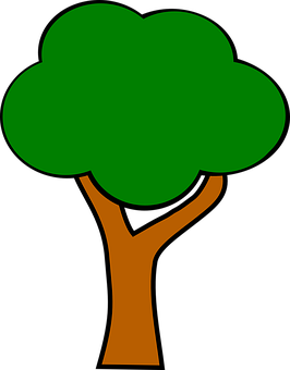 Simplified Green Tree Graphic