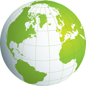 Simplified Green World Map Globe