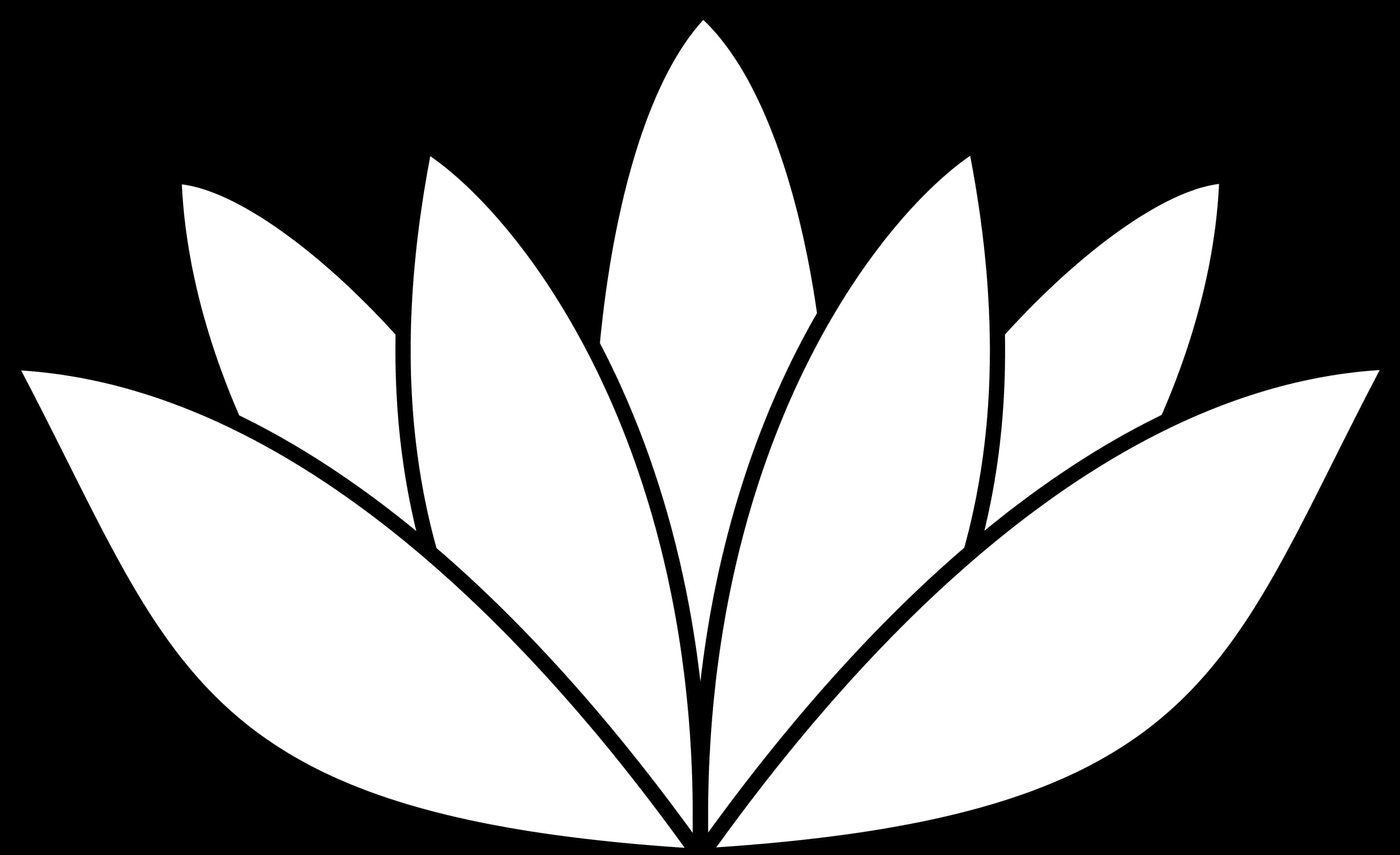 Simplified Lotus Icon Black Background