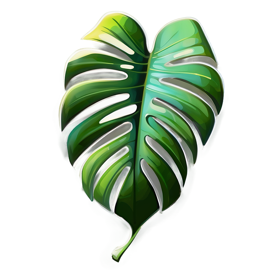 Simplified Monstera Leaf Png Uds