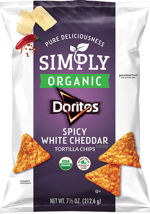 Simply Organic Spicy White Cheddar Doritos Package