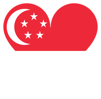 Singapore Flag Heart Shape