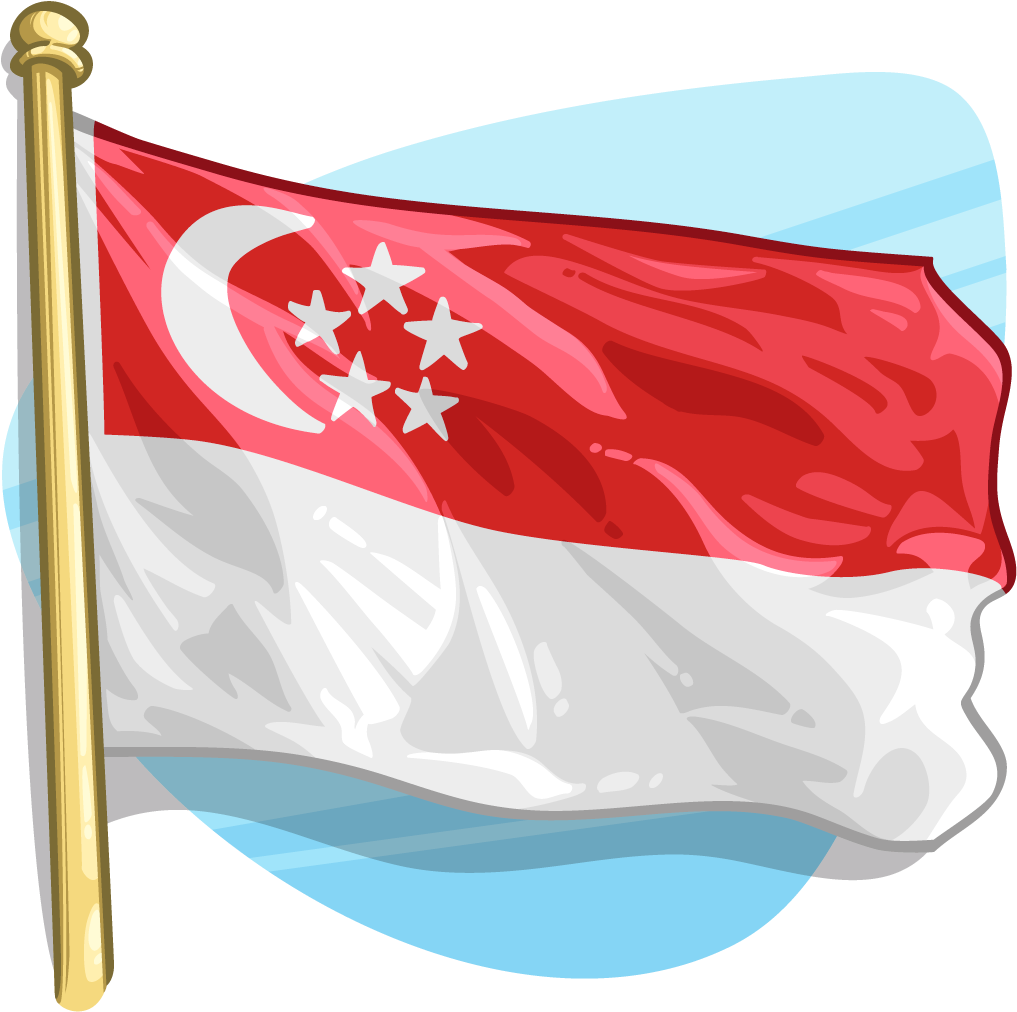 Singapore National Flag Illustration