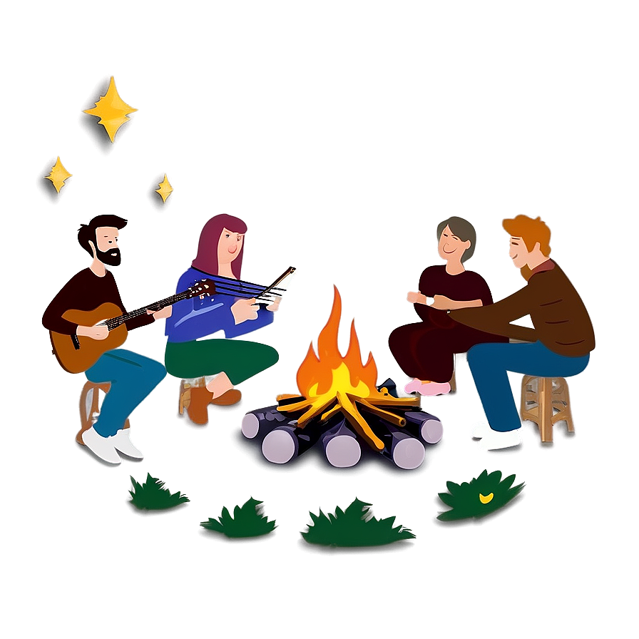 Singing Around Campfire Png Qoi6