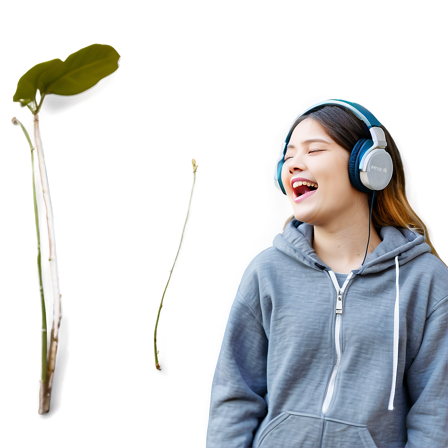 Singing With Headphones Png 06202024