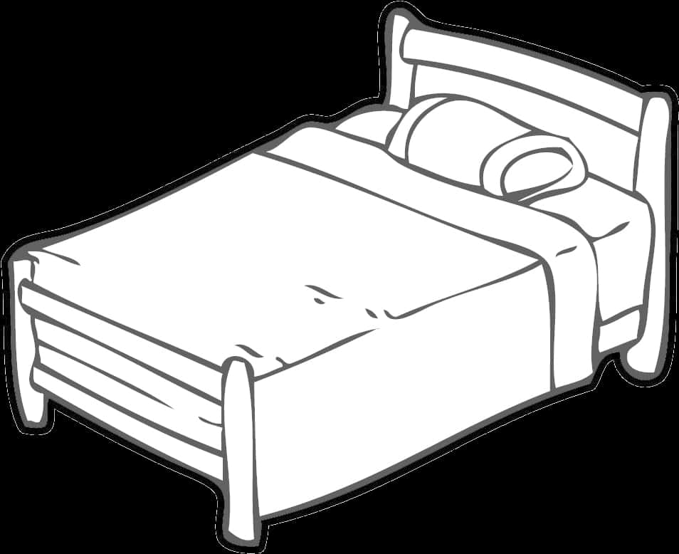 Single Bed Line Art