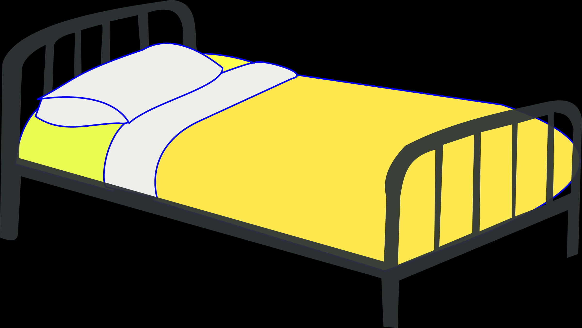 Single Bed Vector Illustration