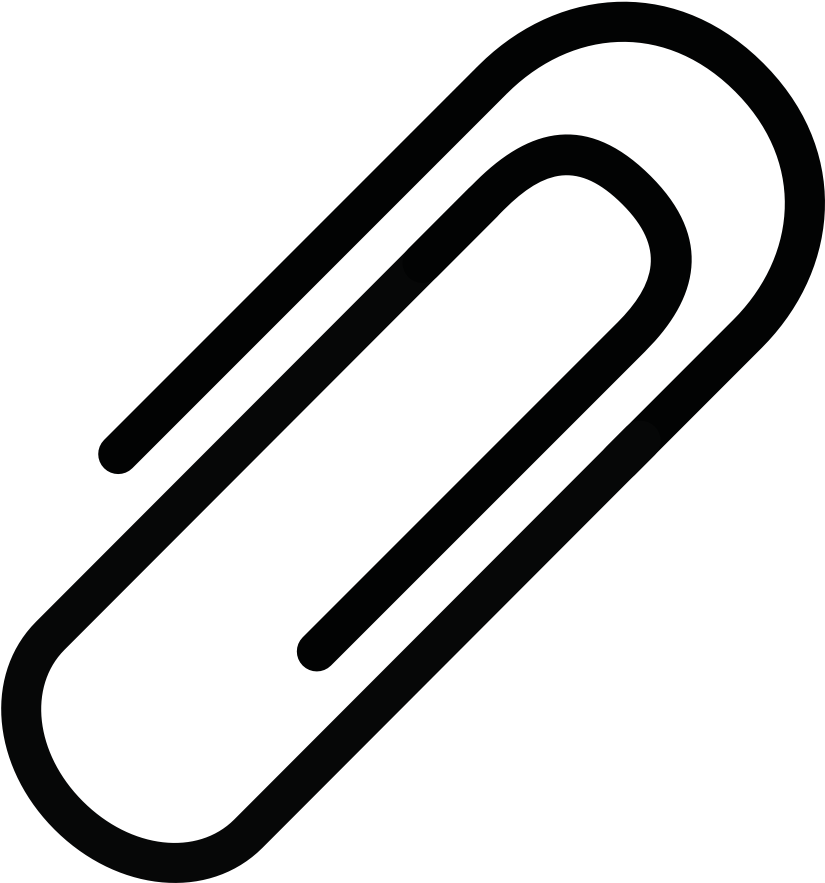 Single Black Paperclip Icon