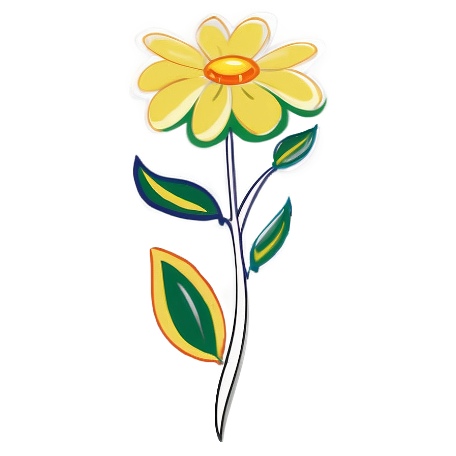 Single Bloom Sketch Png Tiw43