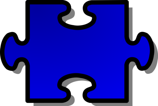 Single Blue Puzzle Piece