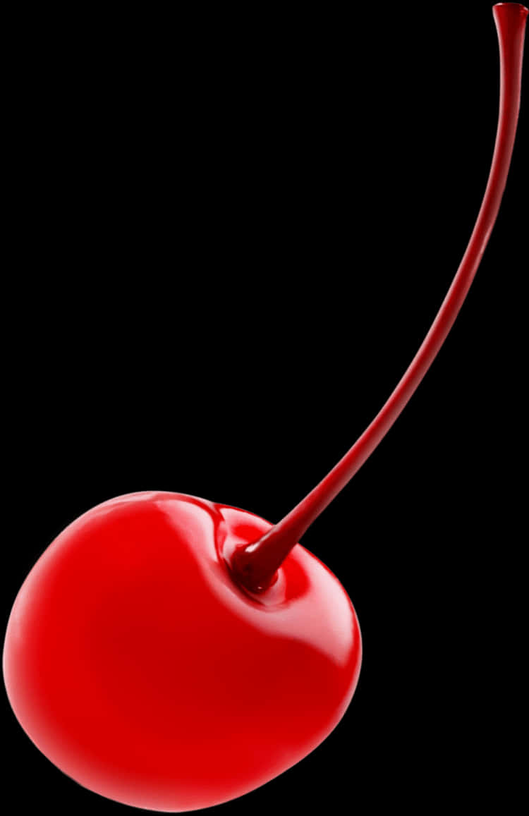 Single Cherry Black Background