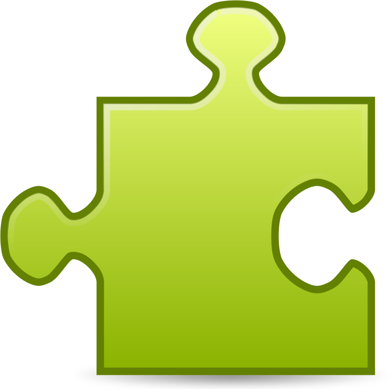 Single Green Puzzle Piece