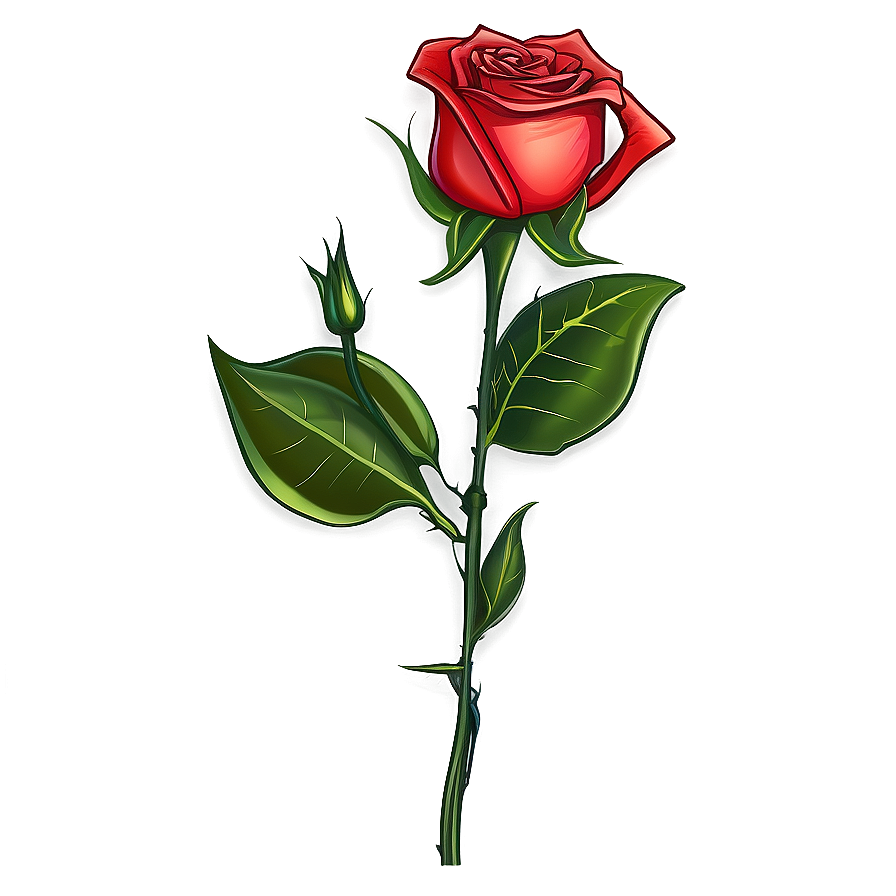 Single Rose Stem Png 05042024