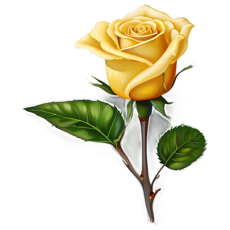 Single Yellow Rose Png Apf52