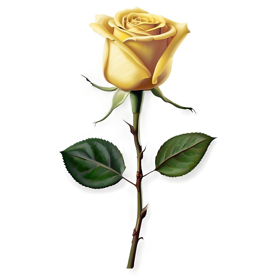 Single Yellow Rose Png Sjw