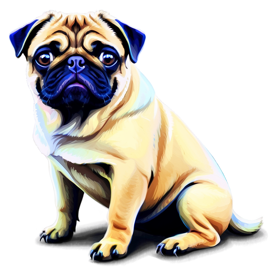 Sitting Pug Illustration Png Dan10