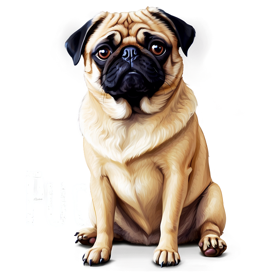 Sitting Pug Illustration Png Kws60