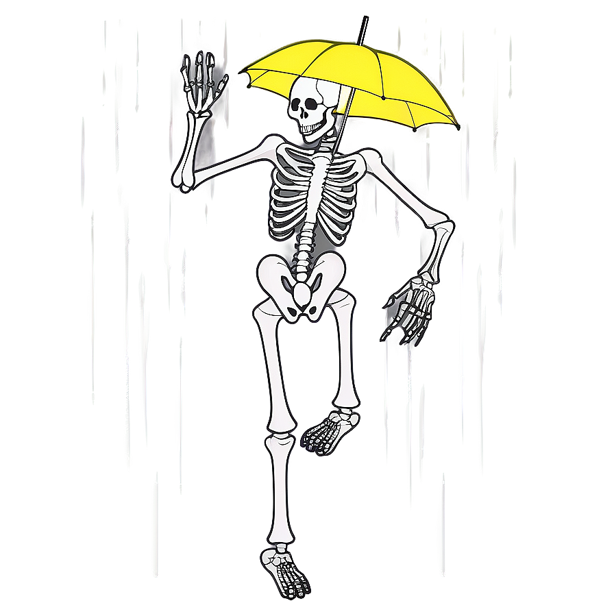 Skeleton Dancing In The Rain Png 06282024