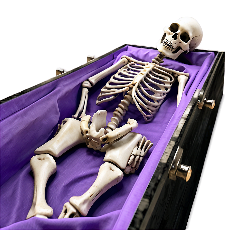 Skeleton In Coffin Png 05032024