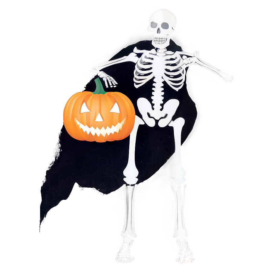 Skeleton With Pumpkin Png Ryj