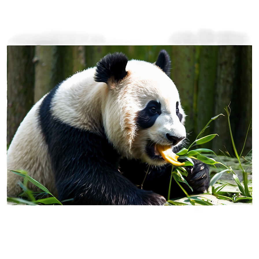 Sketch Of Panda Eating Png Njf