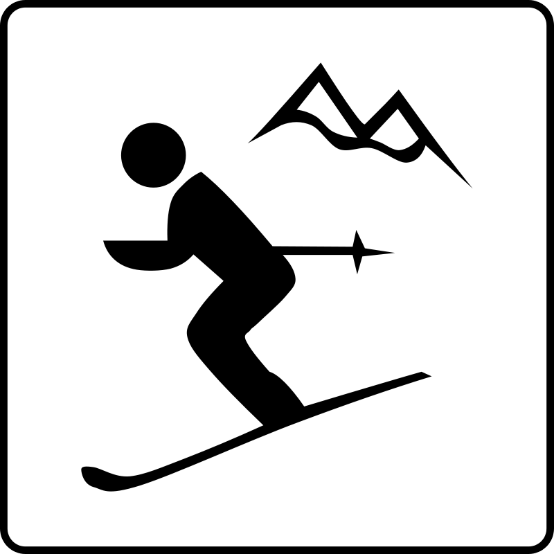 Skiing Silhouette Icon