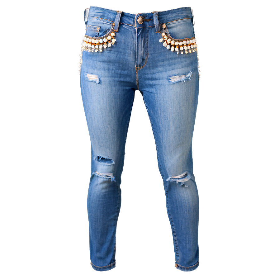 Skinny Jeans With Rhinestones Png Hjc