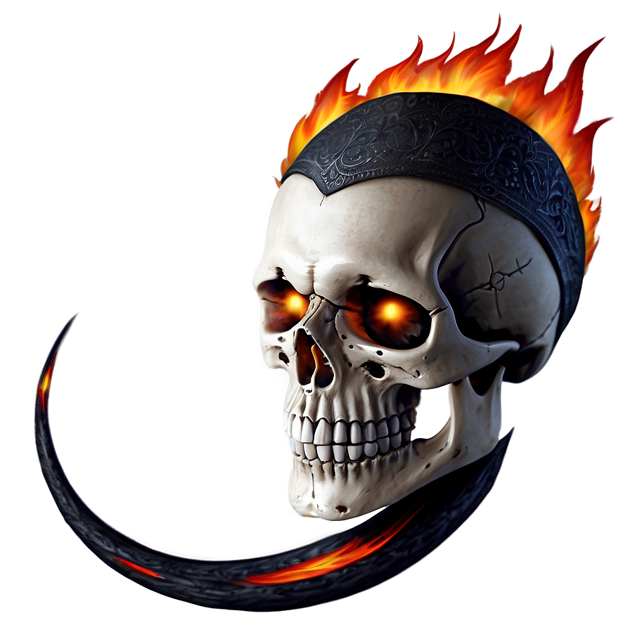 Skull Ablaze Art Png 25