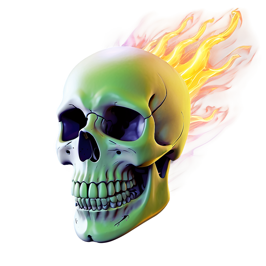 Skull Ablaze Art Png Odx78