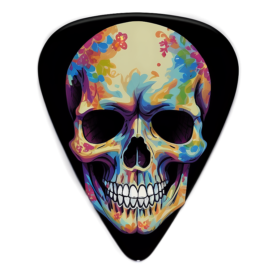 Skull Guitar Pick Art Png 06132024