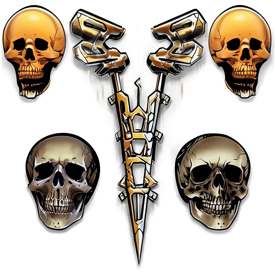 Skull Head Graphic Png 05242024