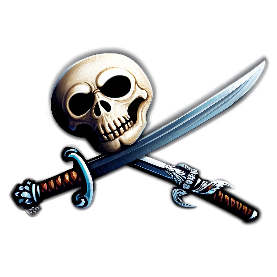 Skulland Crossed Swords Illustration