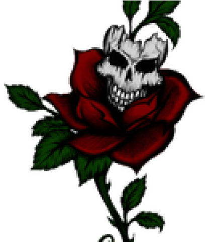 Skullin Rose Tattoo Design