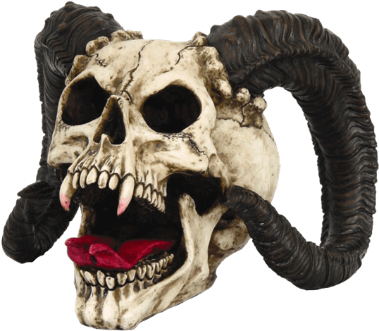 Skullwith Hornsand Vampire Teeth