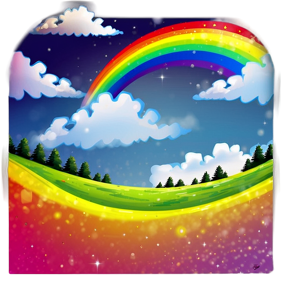 Sky With Rainbow Png Qjx14