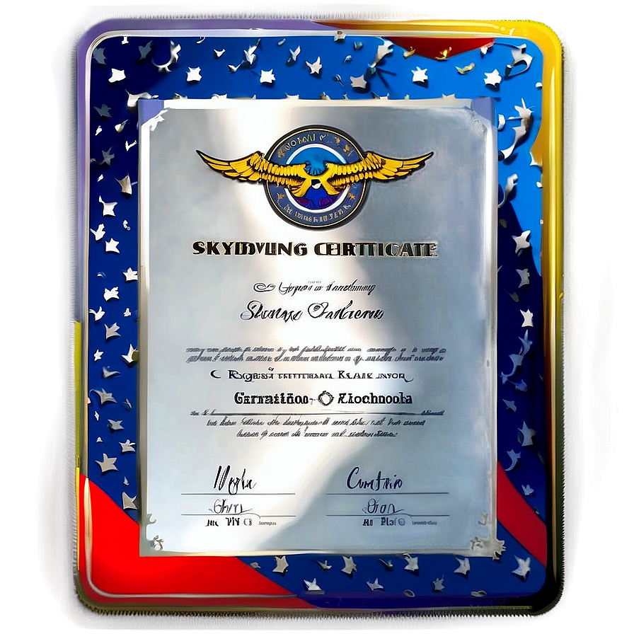 Skydiving Certificate Png Olu