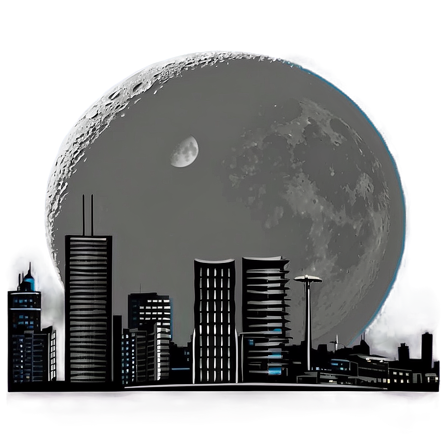 Skyline And Moon Png 17