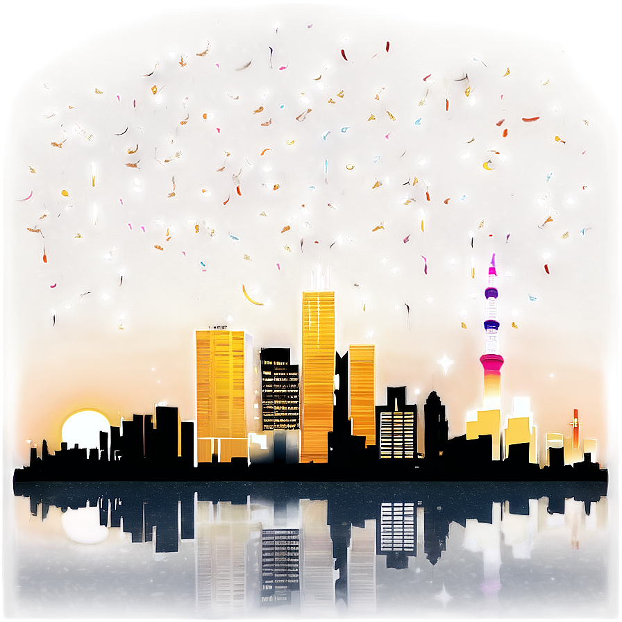 Skyline With Lanterns Png 51