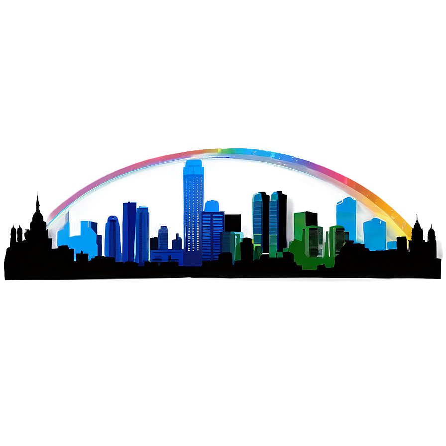 Skyline With Rainbow Png Ouy24