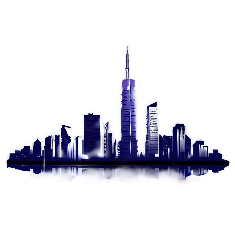 Skyline With Reflection Png 82