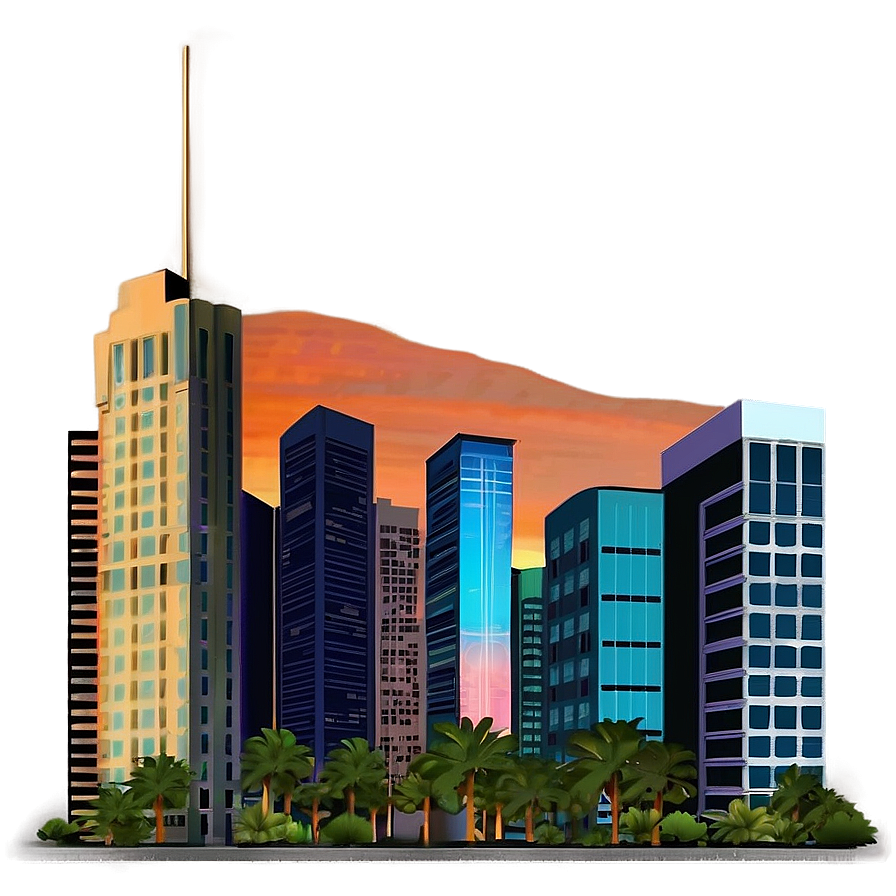 Skyscraper At Sunset Png 97