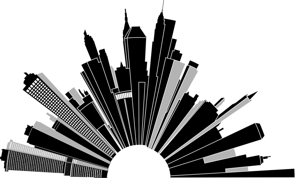 Skyscraper Silhouette Fan Out