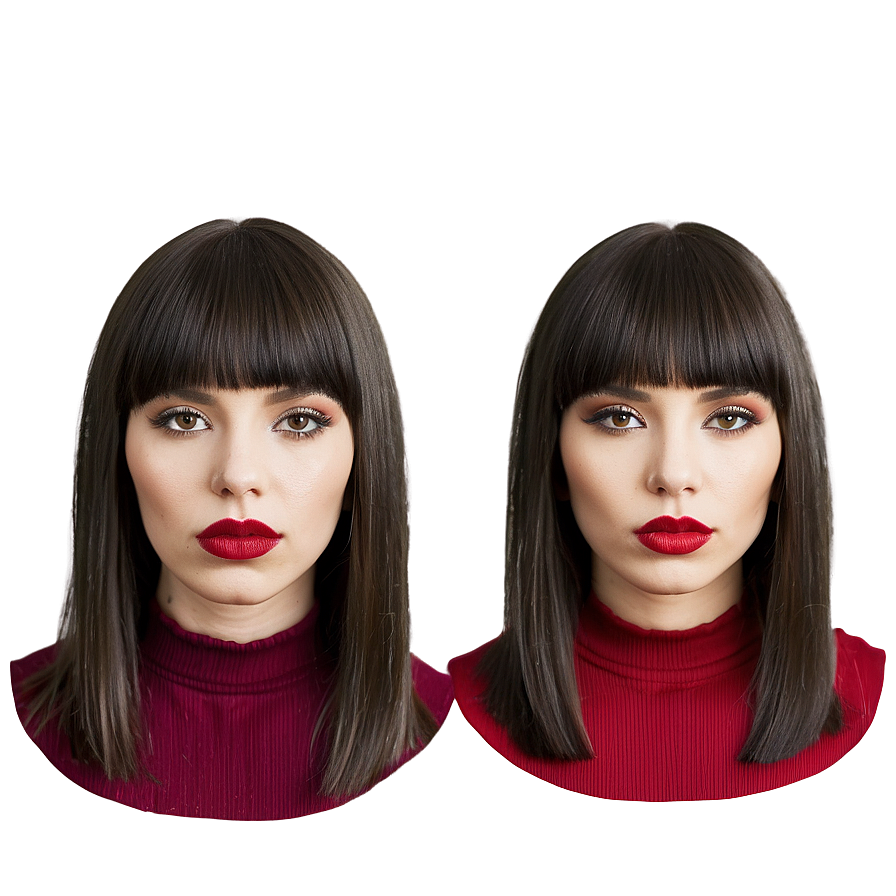 Sleek Bangs Hairstyle Png Sbg